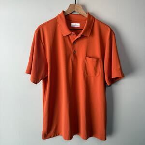 Grand Slam Men's Short Sleeve Golf Polo Shirt Orange Size Large